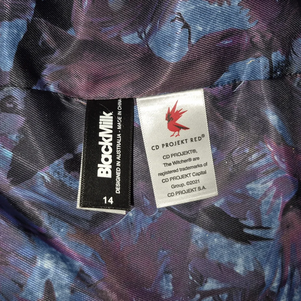 Blackmilk Abstract Blue and Purple Fabric - Picture 3 of 3